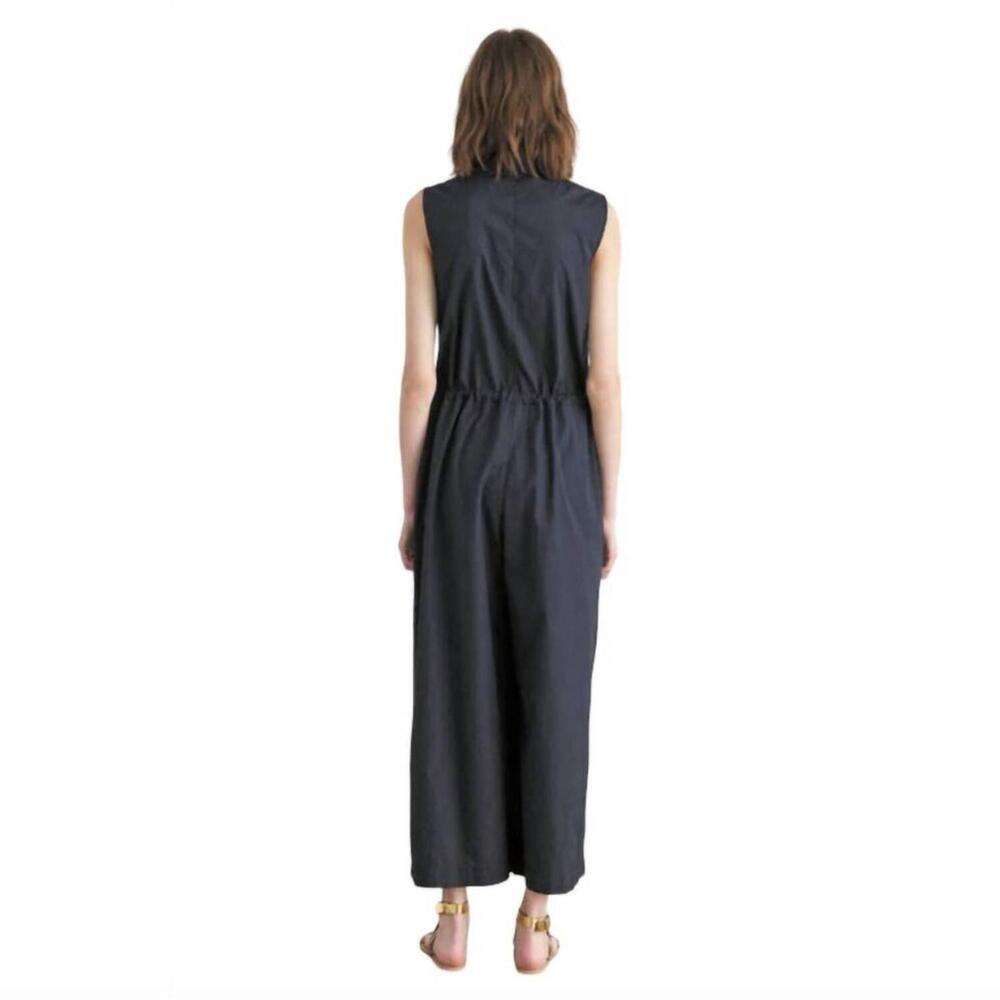 NEW EUROPEAN CULTURE black zip up jumpsuit in blcak